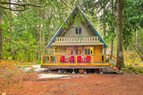 Cozy A-Frame with Hot Tub, Fire Pit, and Fireplace!